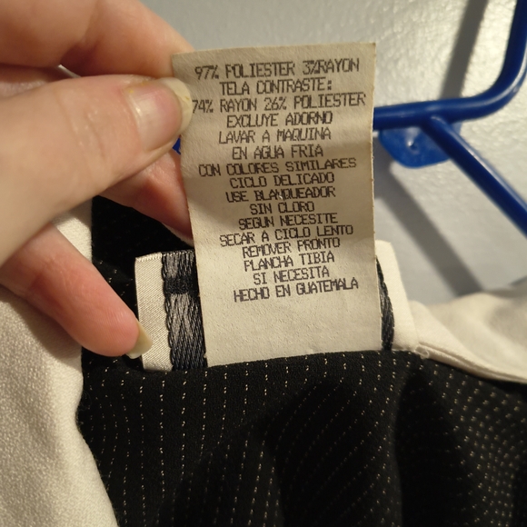 Elegant Black Pinstripe Long Sleeve Dress - Picture 4 of 6